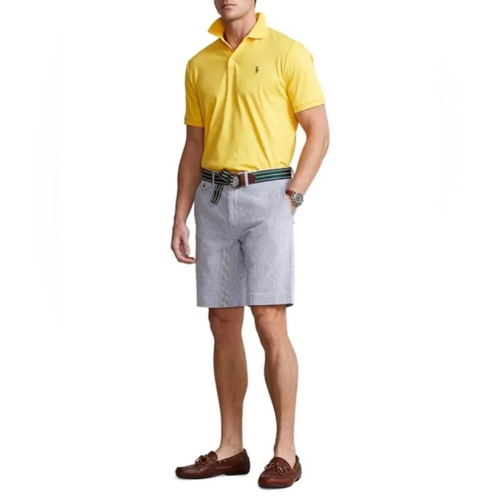 Polo Ralph Lauren Shorts Men’s 34 Blue & White Cotton Stretch Classic Fit